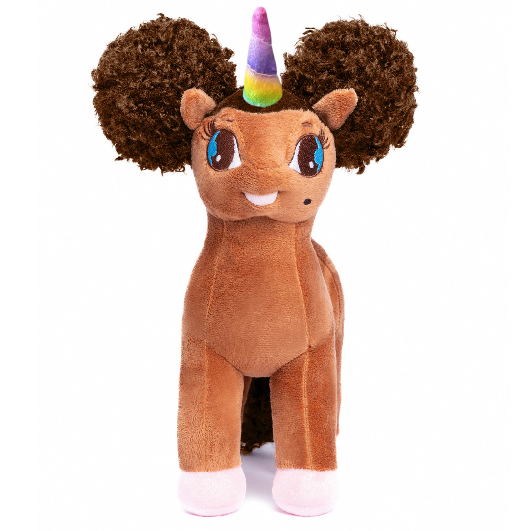 Jada, Unicorn Plush Toy with Afro Puffs - 12 inch