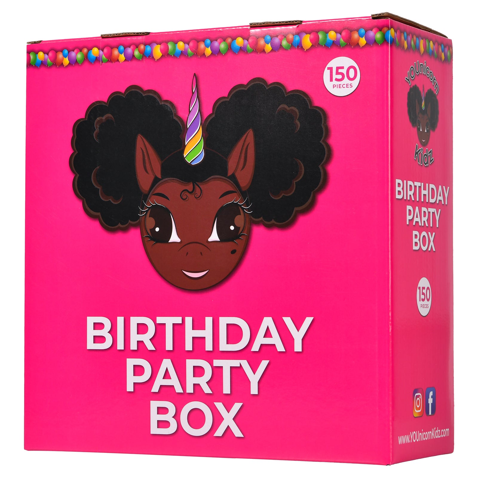 Favorite Faces Afro Puff Unicorn Birthday Party in a Box for 15 guests