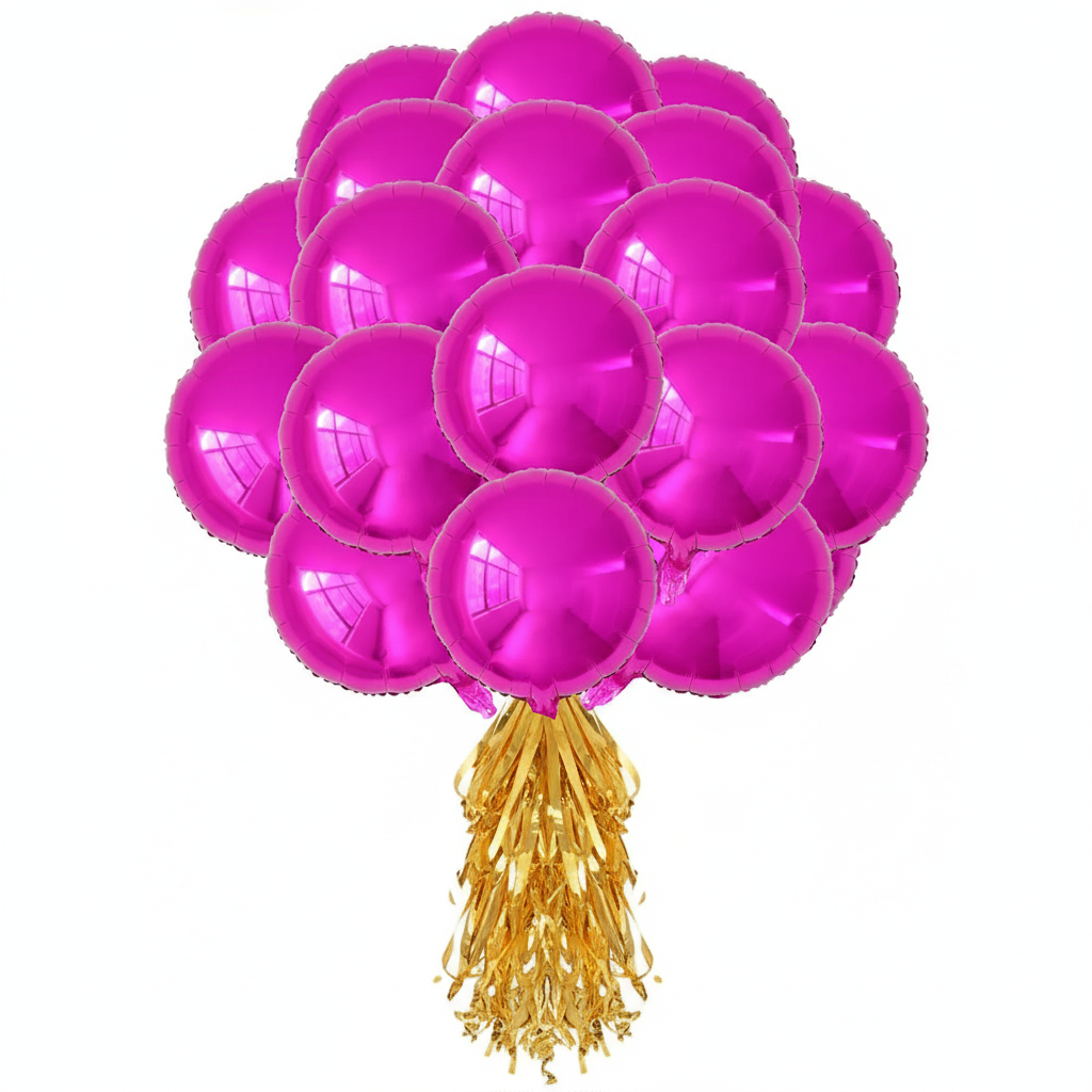 Rose Pink Round 18 inch Foil Balloon - 3 pack