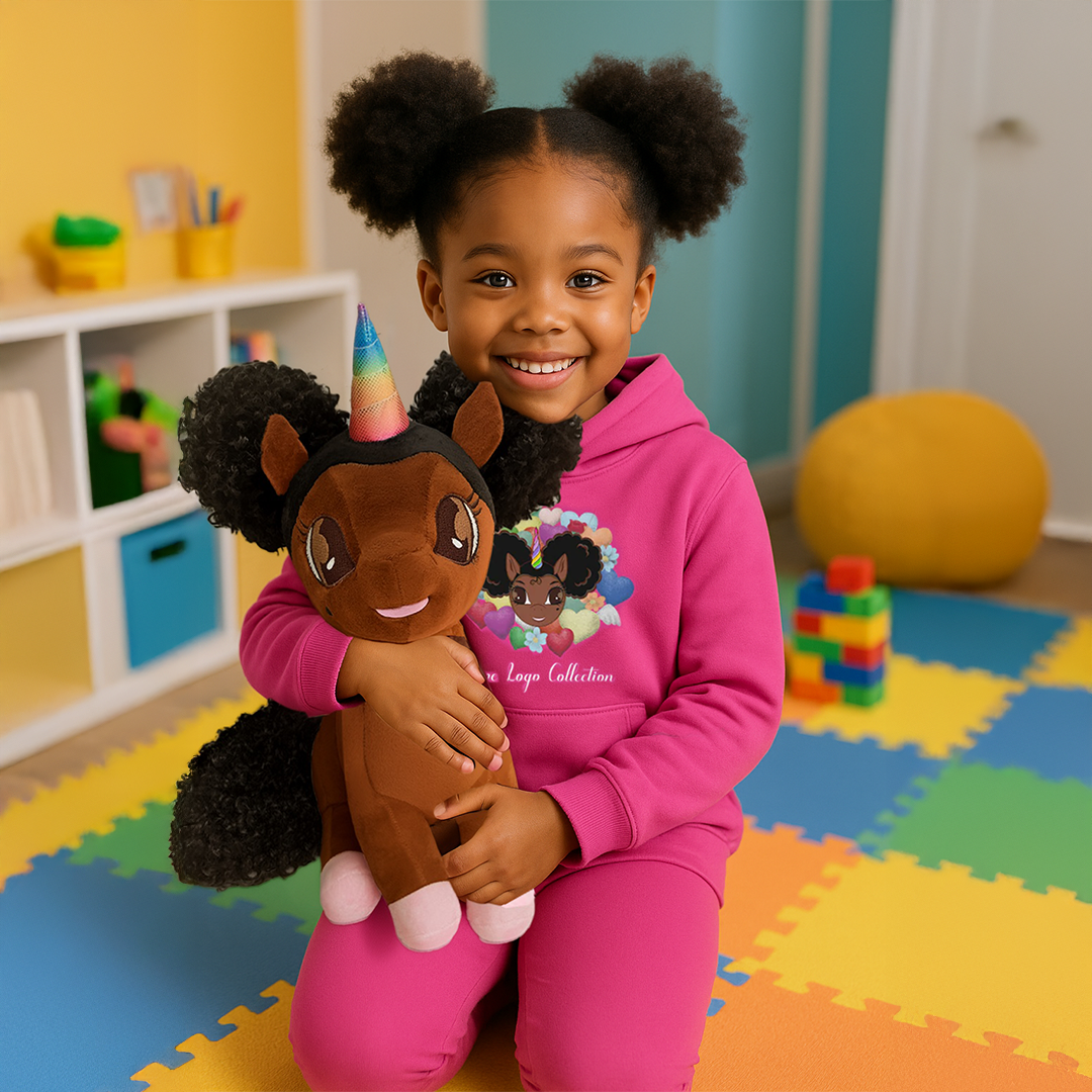 Chloe Unicorn Plush Toy with Afro Puffs - 15 inch