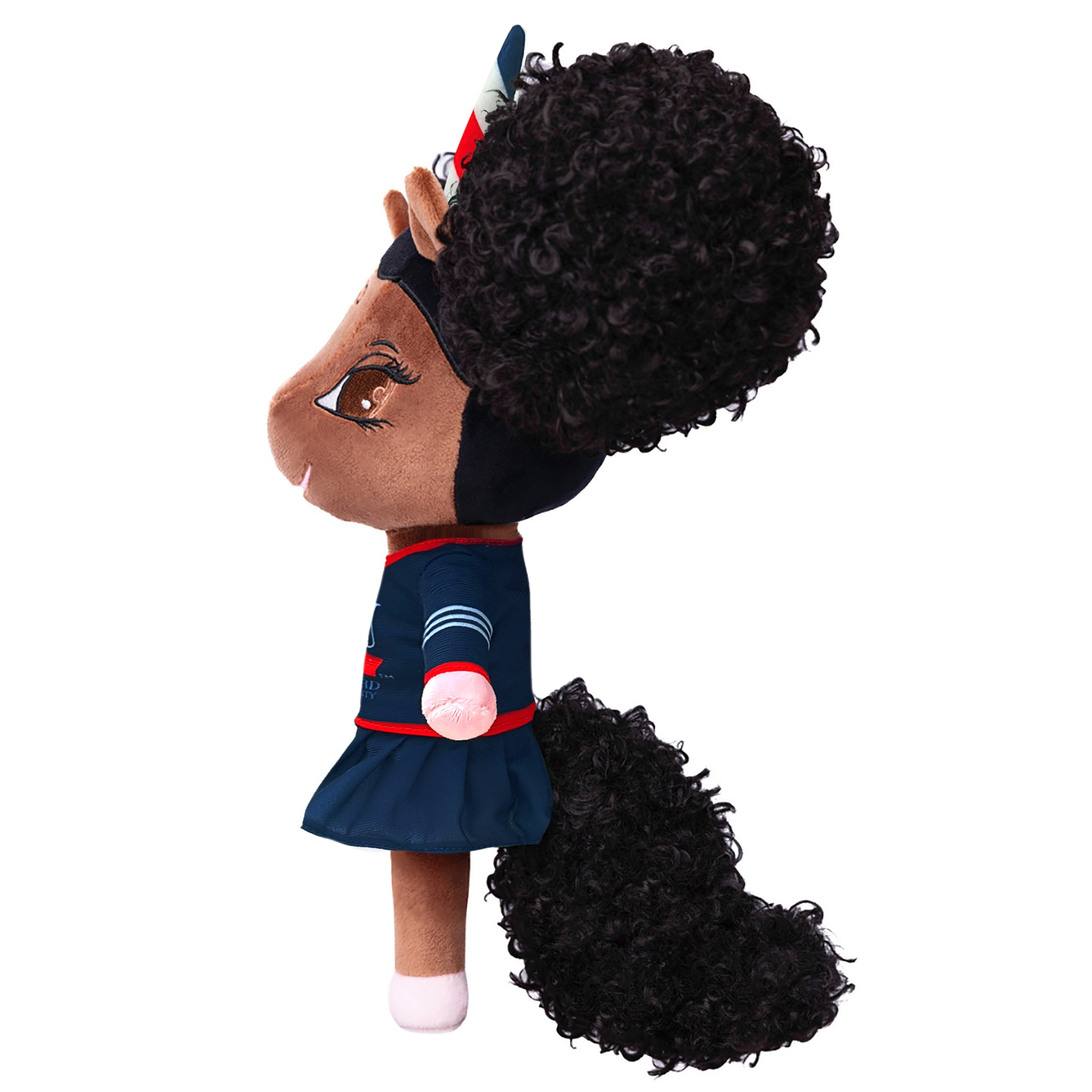 Howard University Unicorn Doll with Afro Puffs (HU Logo) - 14 inch