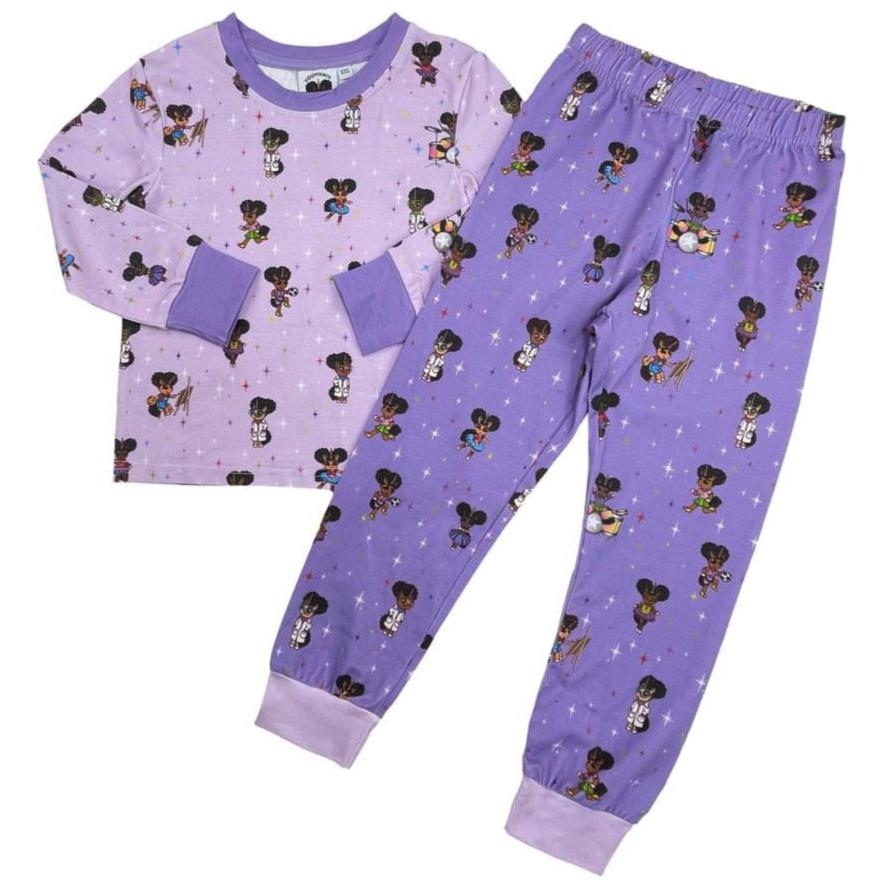 Today, I Want To Be… Long Sleeve Pajama Set - Purple Print