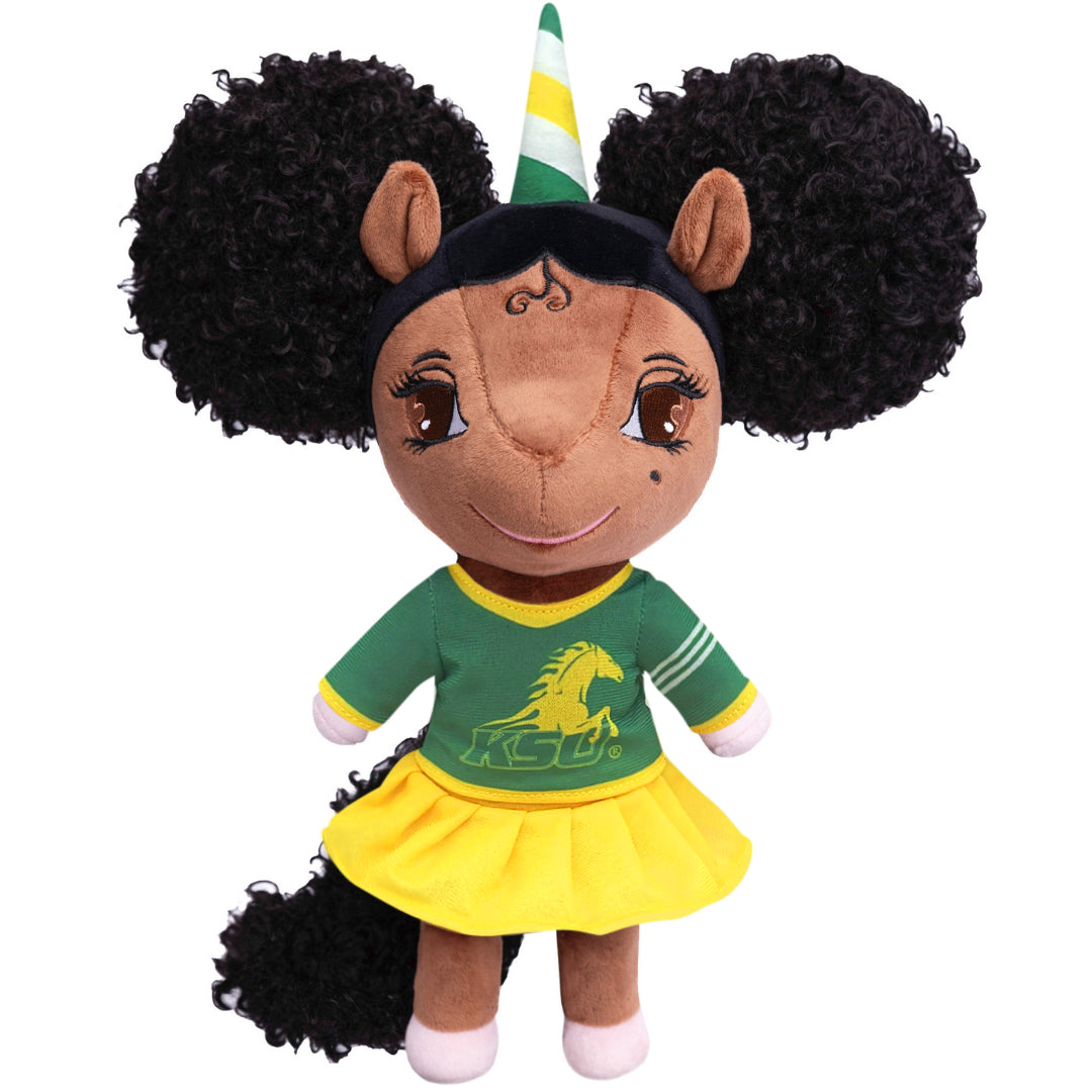 Kentucky State University Unicorn Doll with Afro Puffs - 14 inch