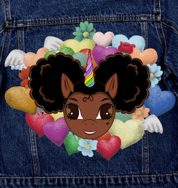 Chloe LOVE Logo Denim Jacket - Dark Stonewash | YOUnicorn