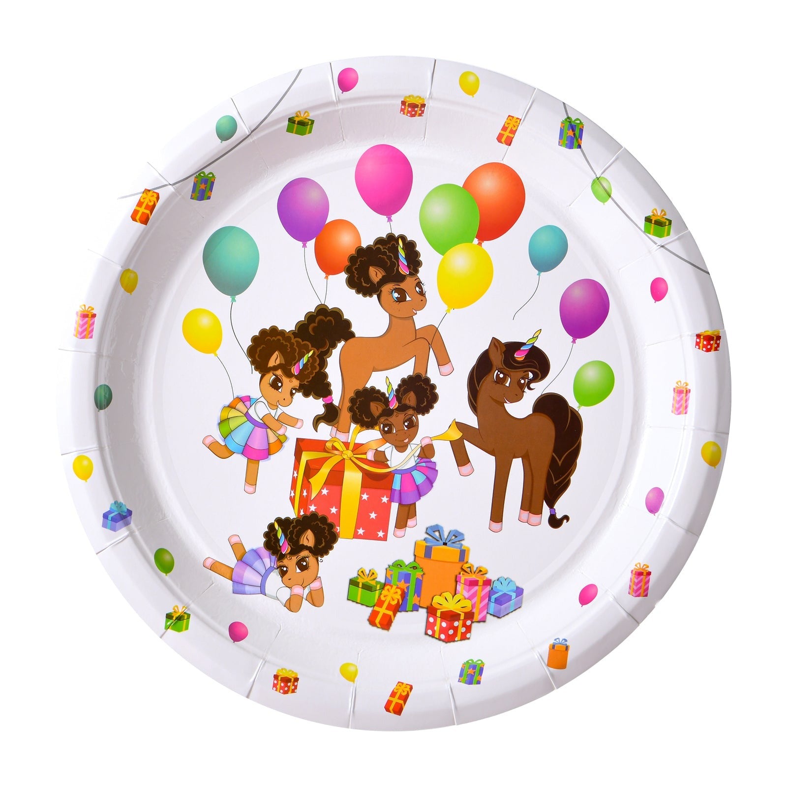 It's a Party Afro Puff Unicorn Birthday Party in a Box for 15 guests - White