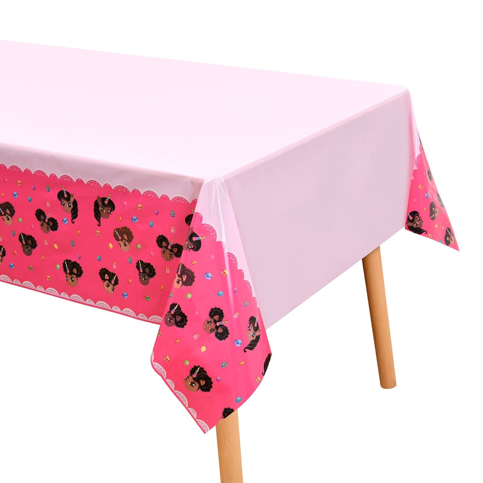 It's a Party Black Unicorn Birthday Party Tablecloth