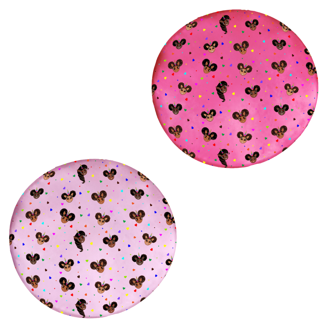 Favorite Faces Sleep Cap and Shower Cap 2 Piece Set - Pink