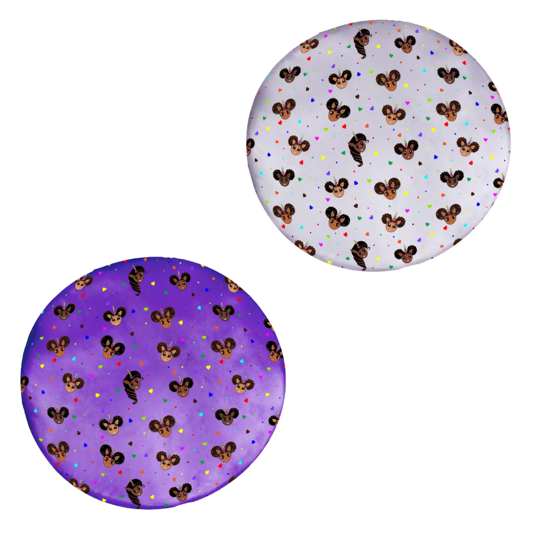 Favorite Faces Sleep Cap and Shower Cap 2 Piece Set - Purple