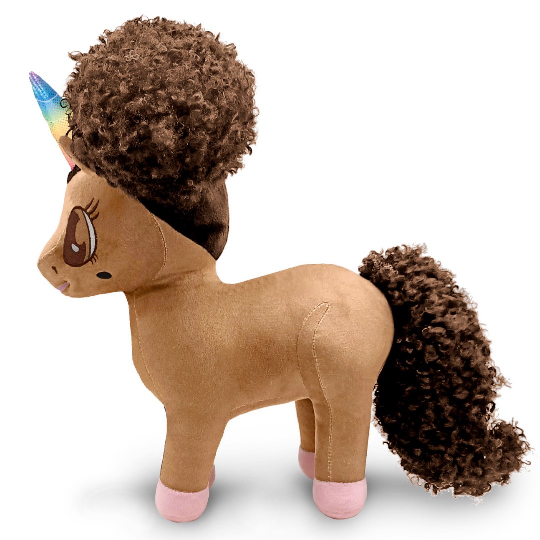 Black Unicorn Plush Toys Gifts Afro Brown Girl