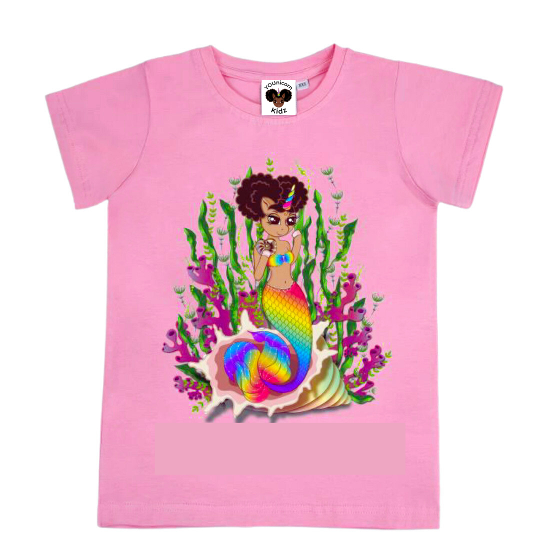 Zoë Unicorn Mermaid Tee - Pink