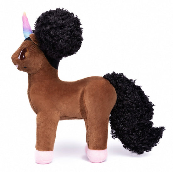 Armani Unicorn Plush Toy with Afro Puffs - 12 inch