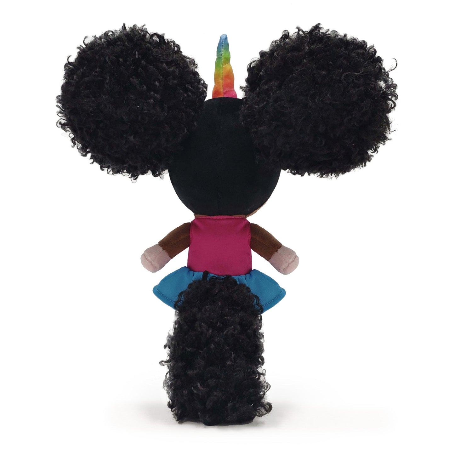 Bettina the Ballerina Unicorn Doll with Afro Puffs in Fuchsia and Blue - 12 inch