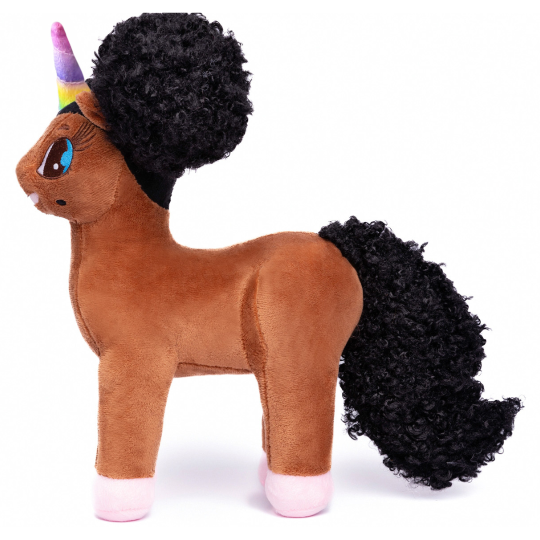 Tiffany, Unicorn Plush Toy with Afro Puffs - 12 inch