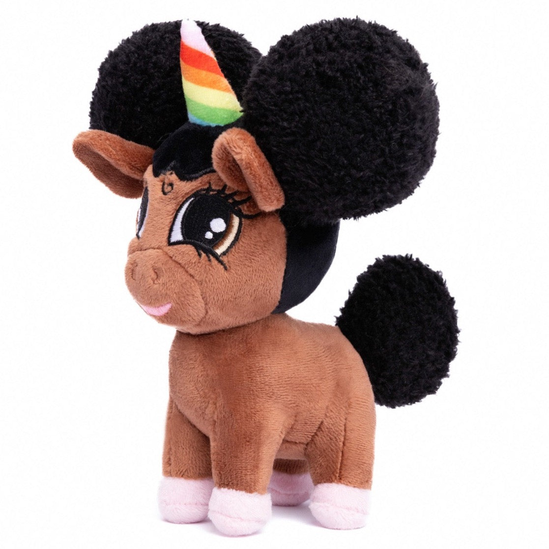Baby Chloe Unicorn Plush Toy with Afro Puffs (standing) - 6 inch