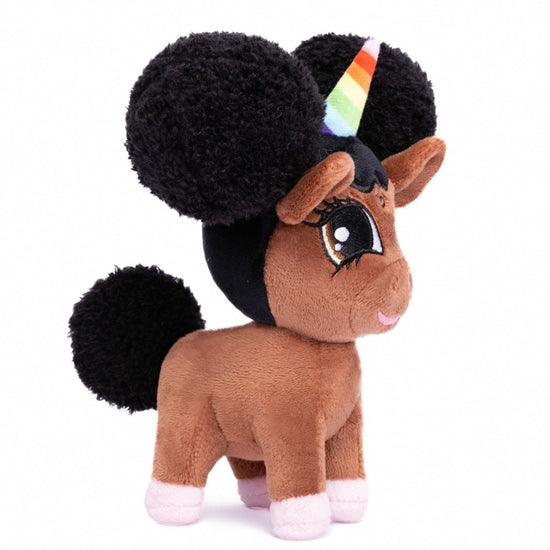 Baby Chloe Unicorn Plush Toy with Afro Puffs (standing) - 6 inch