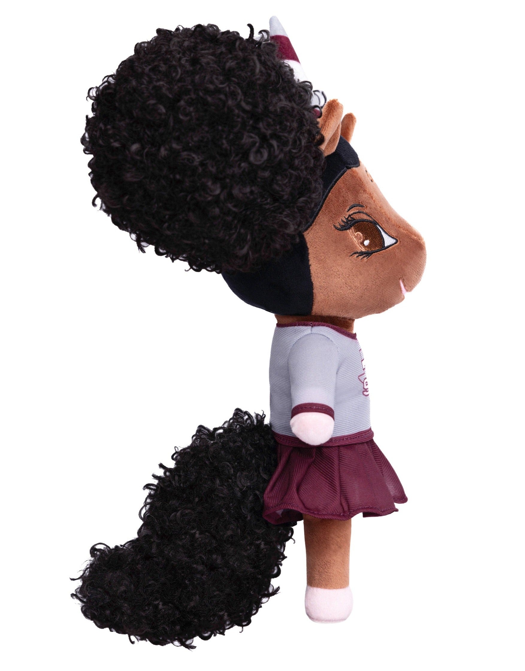 Texas Southern University Unicorn Doll with Afro Puffs  - 14 inch