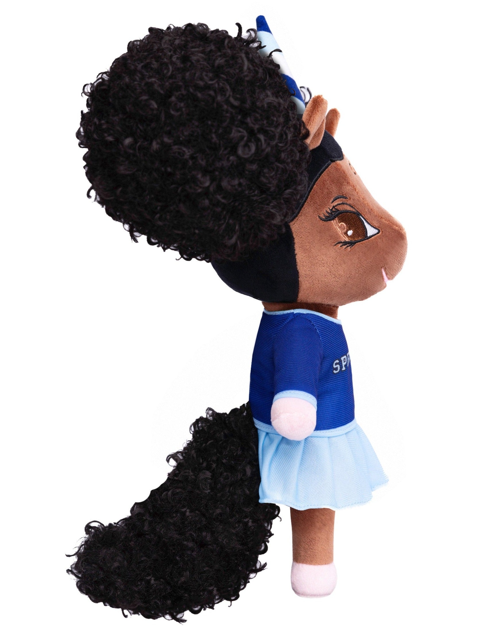 Spelman College Unicorn Doll with Afro Puffs  - 14 inch