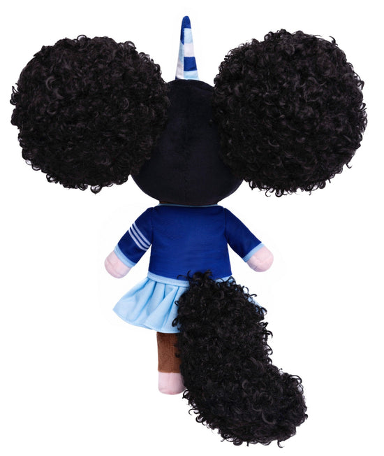 Spelman College Unicorn Doll with Afro Puffs  - 14 inch