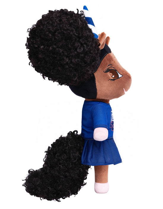 Load image into Gallery viewer, Tennessee State University Unicorn Doll with Afro Puffs - 14 inch
