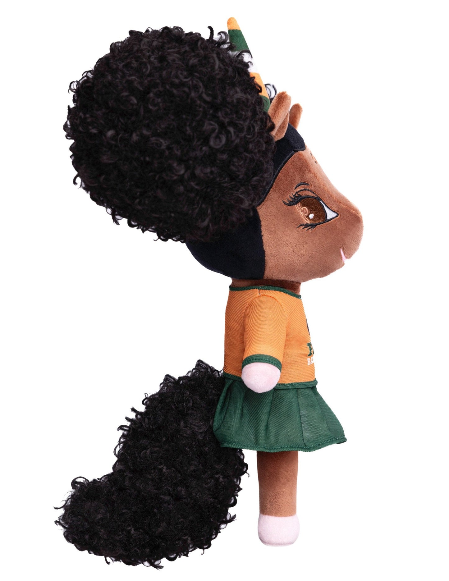 Florida A&M University Unicorn Doll with Afro Puffs - 14 inch