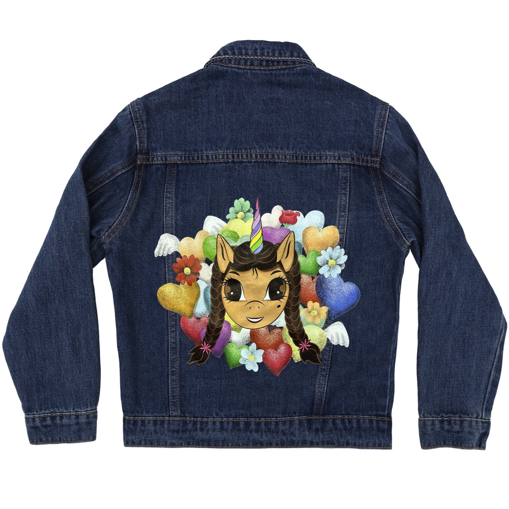 Jasmine LOVE Logo Denim Jacket - Dark Stonewash