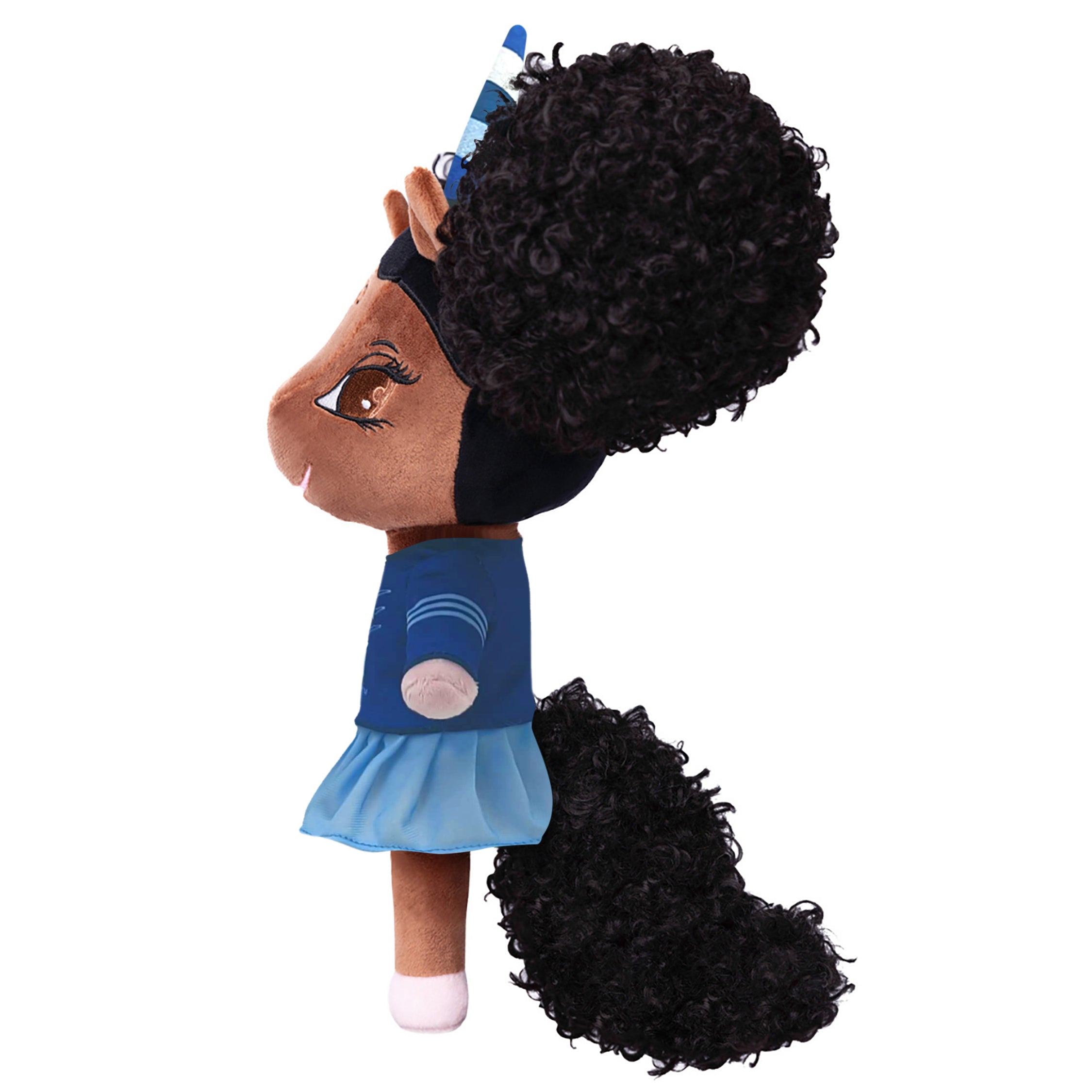 Spelman College Unicorn Doll with Afro Puffs (S Logo) - 14 inch