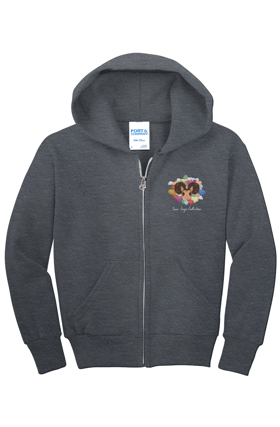 Alexis LOVE Logo Full Zip Fleece Hoodie - Youth