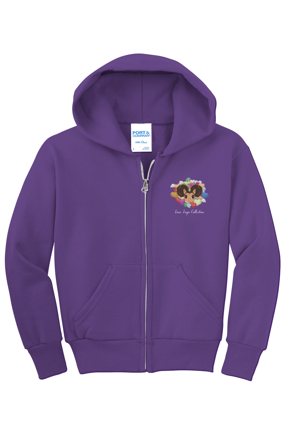 Alexis LOVE Logo Full Zip Fleece Hoodie - Youth