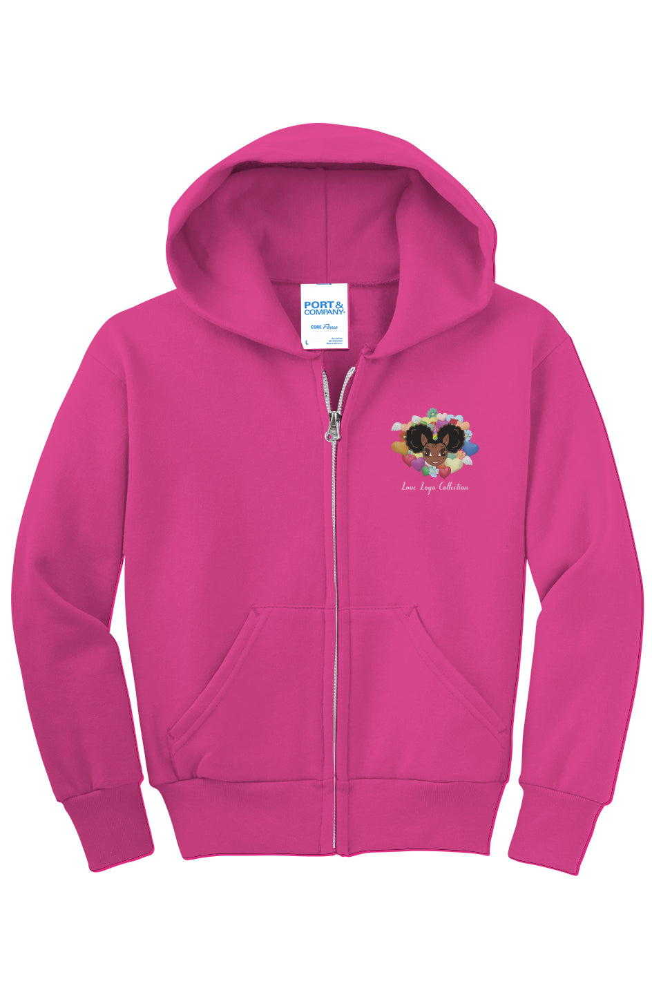 Chloe LOVE Logo Full Zip Fleece Hoodie - Youth