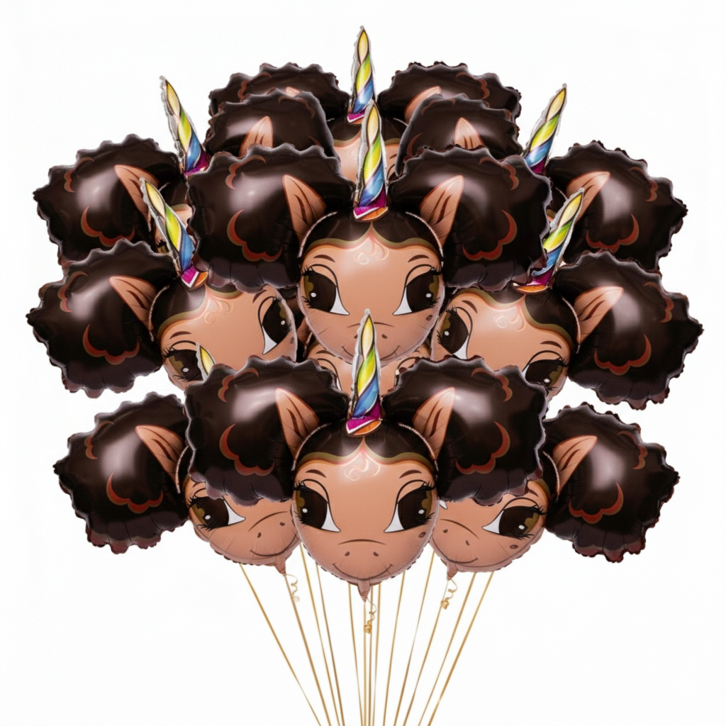 12 Pack Ballon Set: Alexis Unicorn Jumbo 30 inch Foil Balloon