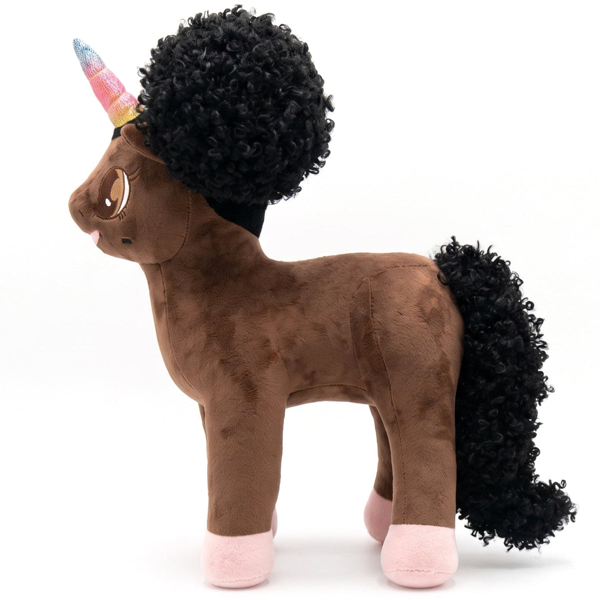 Armani, Giant Unicorn Plush Toy with Afro Puffs - 18 Inch