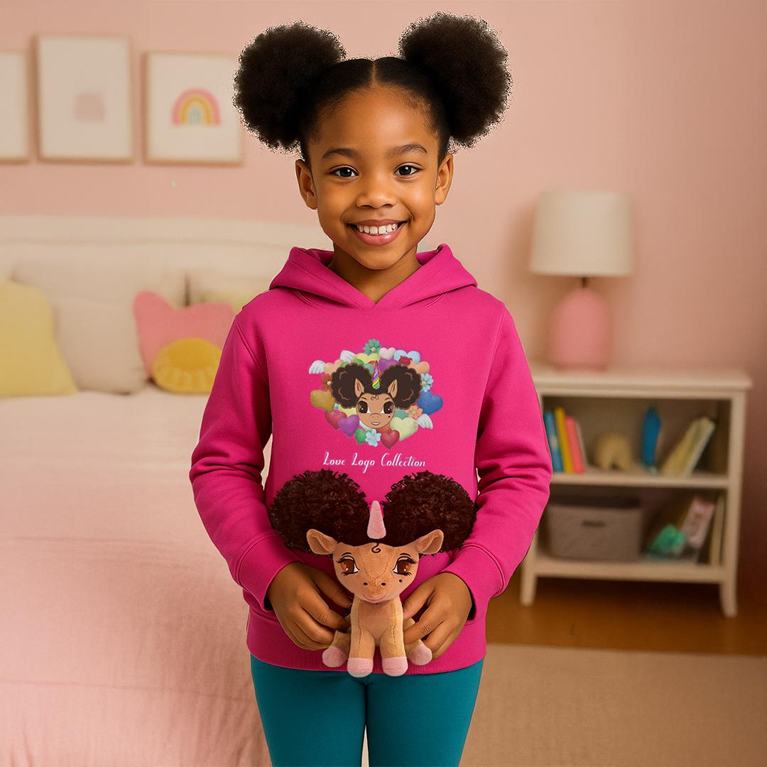 Baby Alexis Unicorn Plush Toy with Afro Puffs - Sitting 10 inch