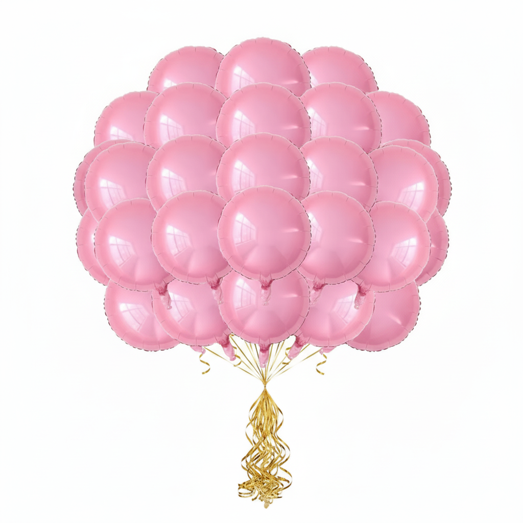 Light Pink Round 18 inch Foil Balloon - 3 pack