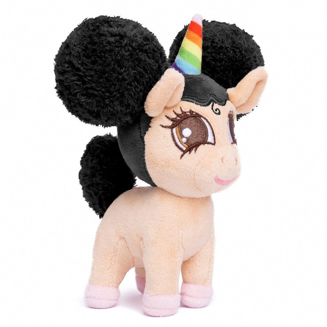 Baby Brandy Unicorn Plush Toy with Afro Puffs (standing) - 6 inch