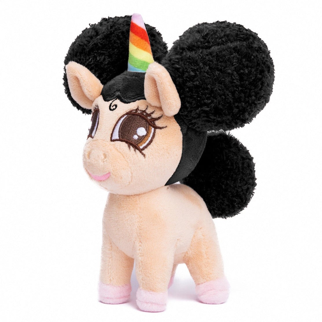 Baby Brandy Unicorn Plush Toy with Afro Puffs (standing) - 6 inch