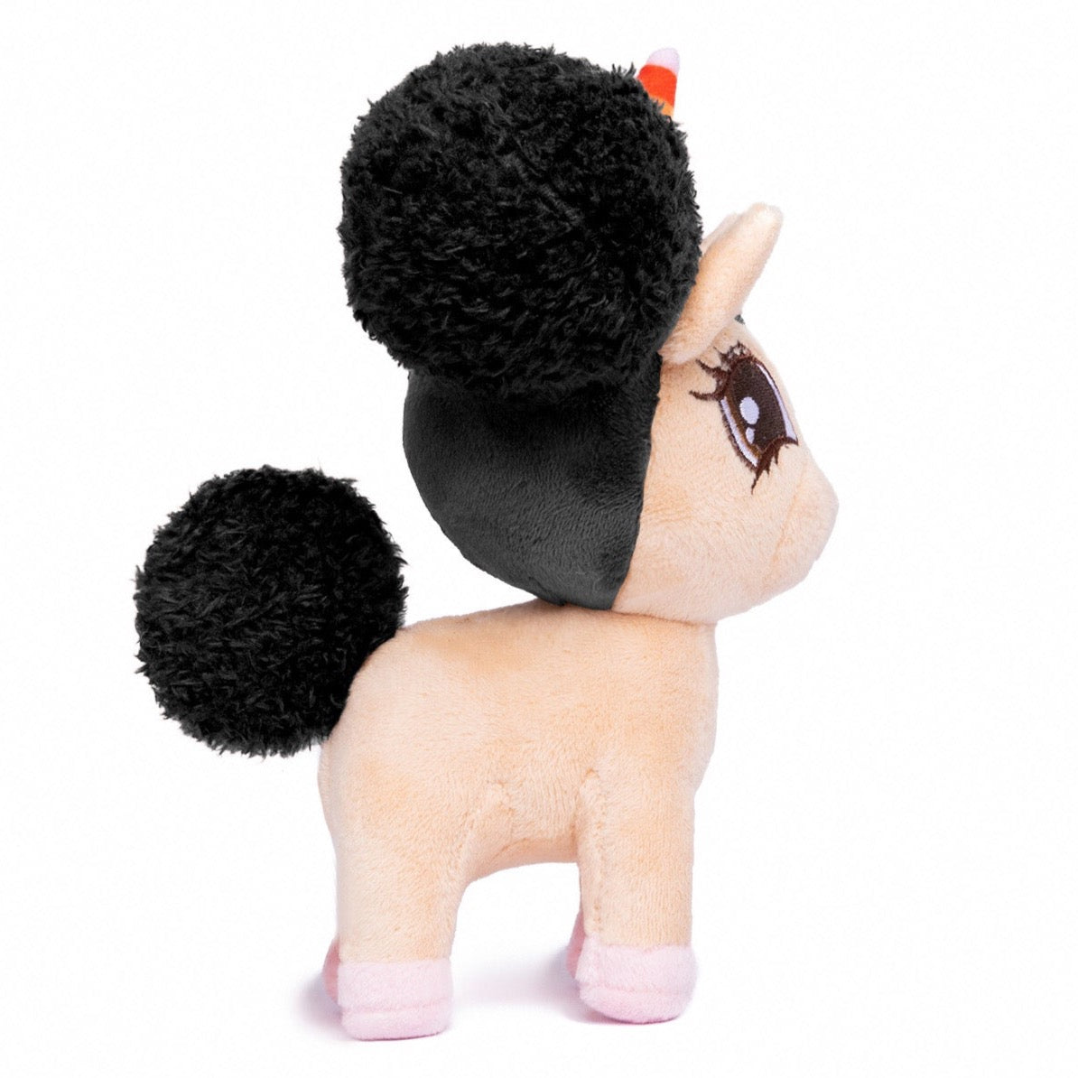 Baby Alexis, Black Unicorn Plush Toy with Afro Puffs (standing) 6