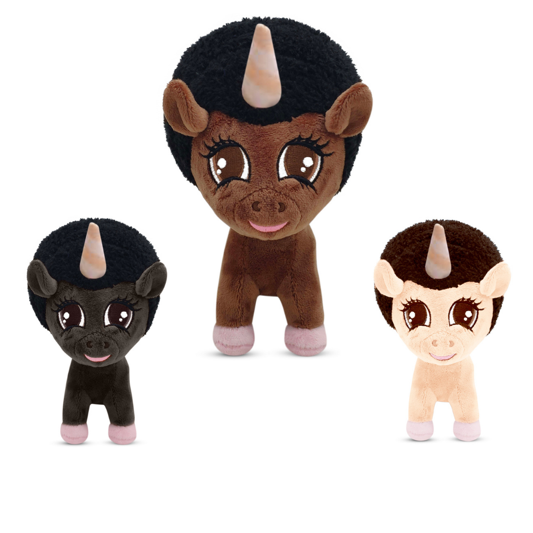 Set of 3 Baby Unicorns with Afro - 8 inch