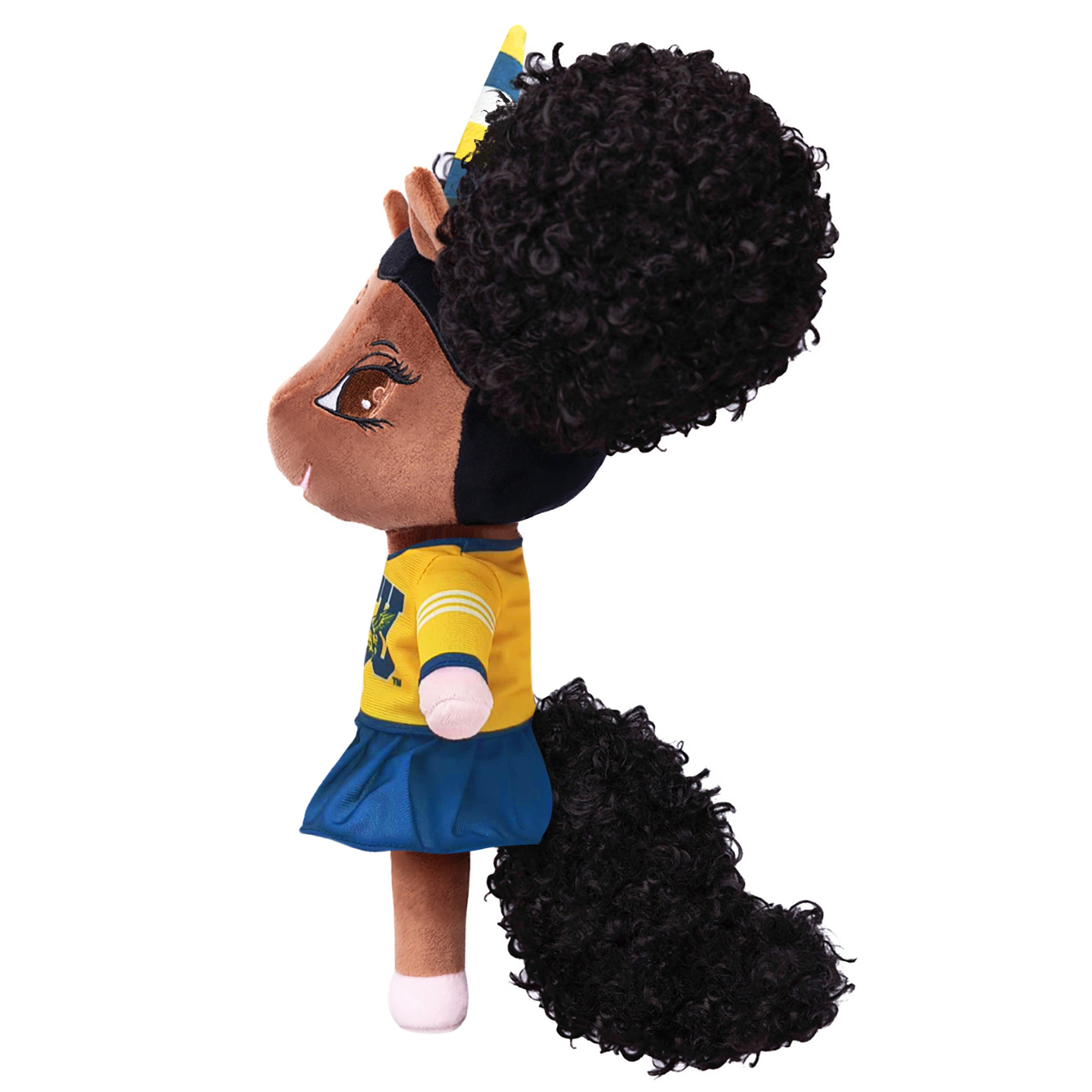 Coppin State University Unicorn Doll with Afro Puffs - 14 inch