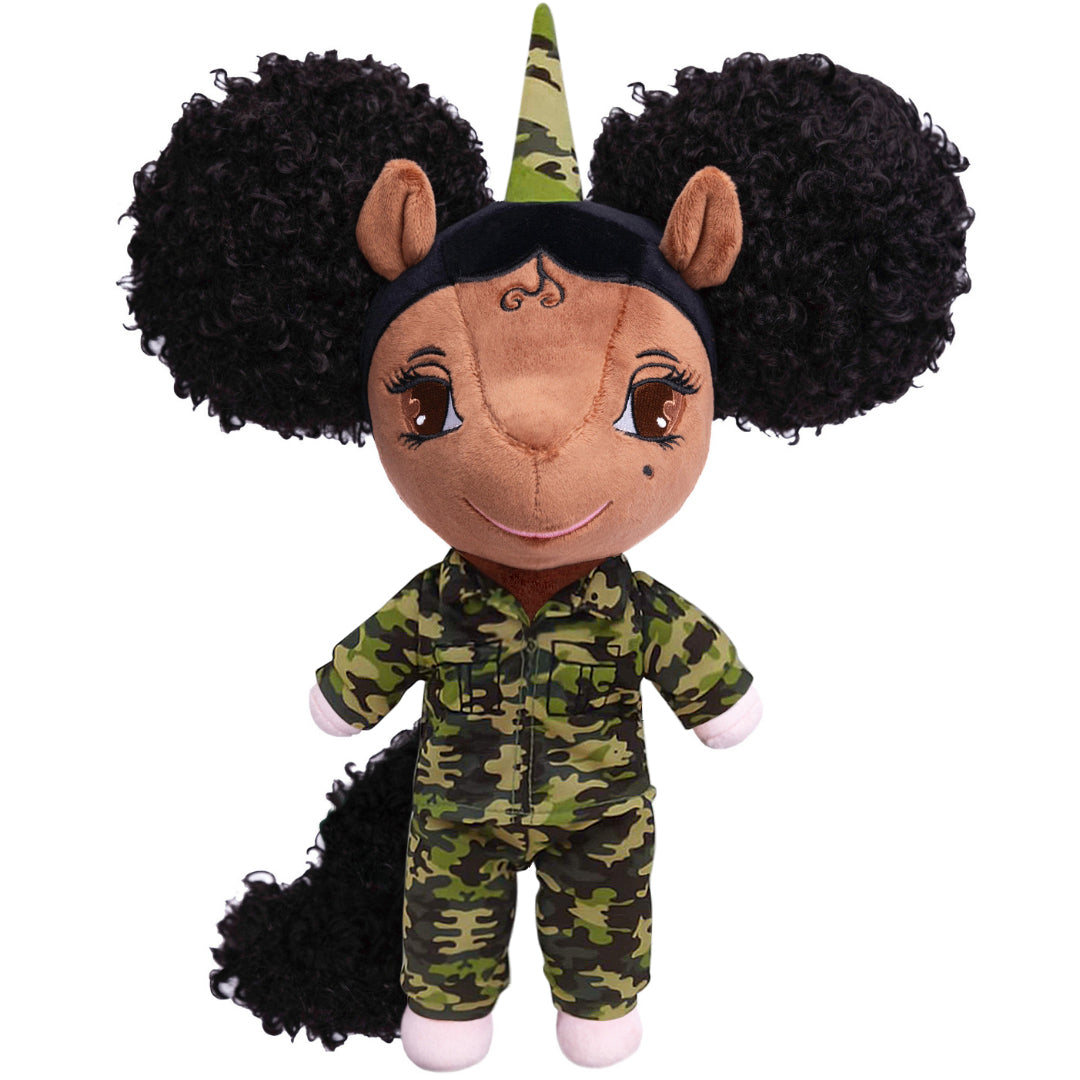 Special Edition: Salute 2 Service Military Doll with Afro Puffs  - 14 inch