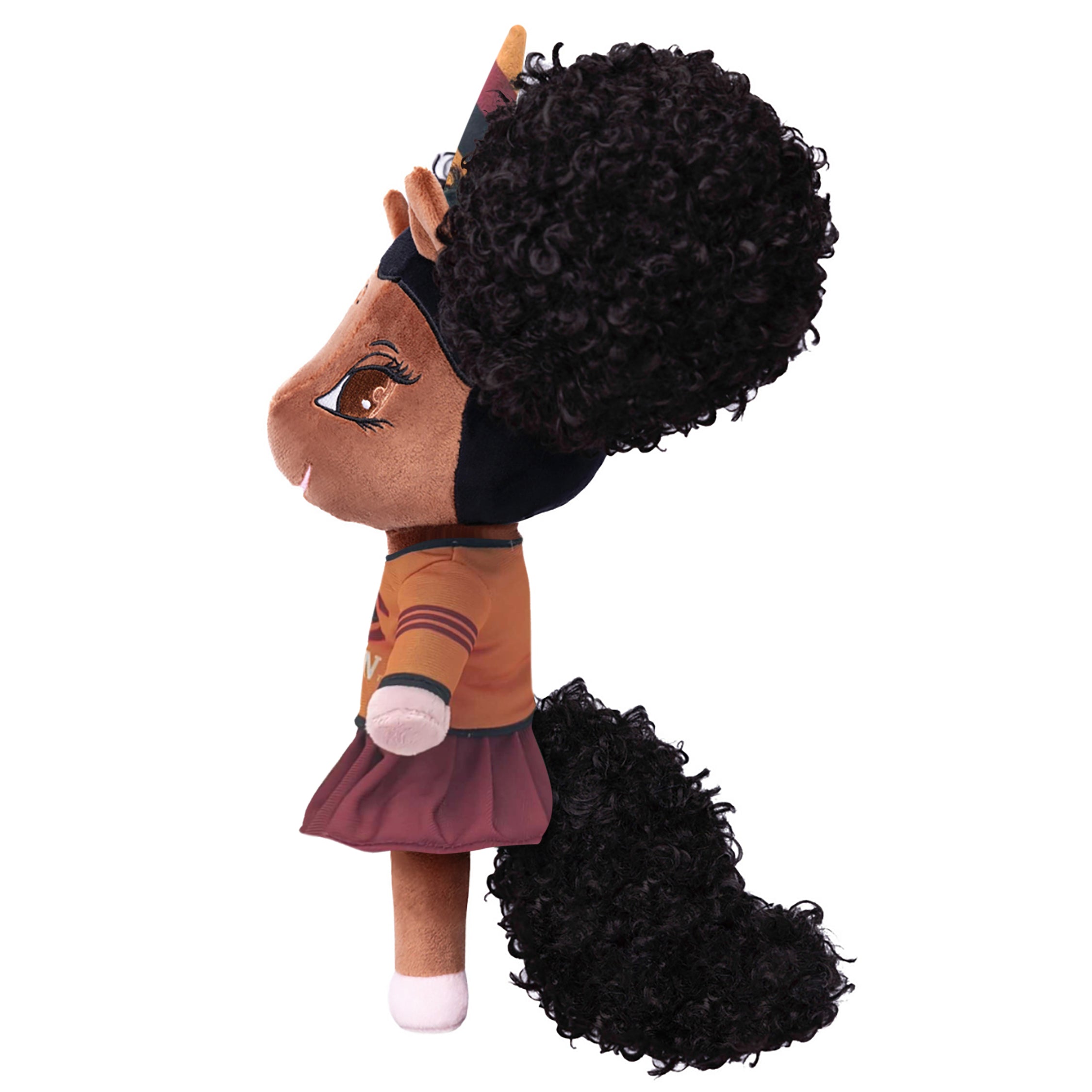 Claflin University Unicorn Doll with Afro Puffs - 14 inch
