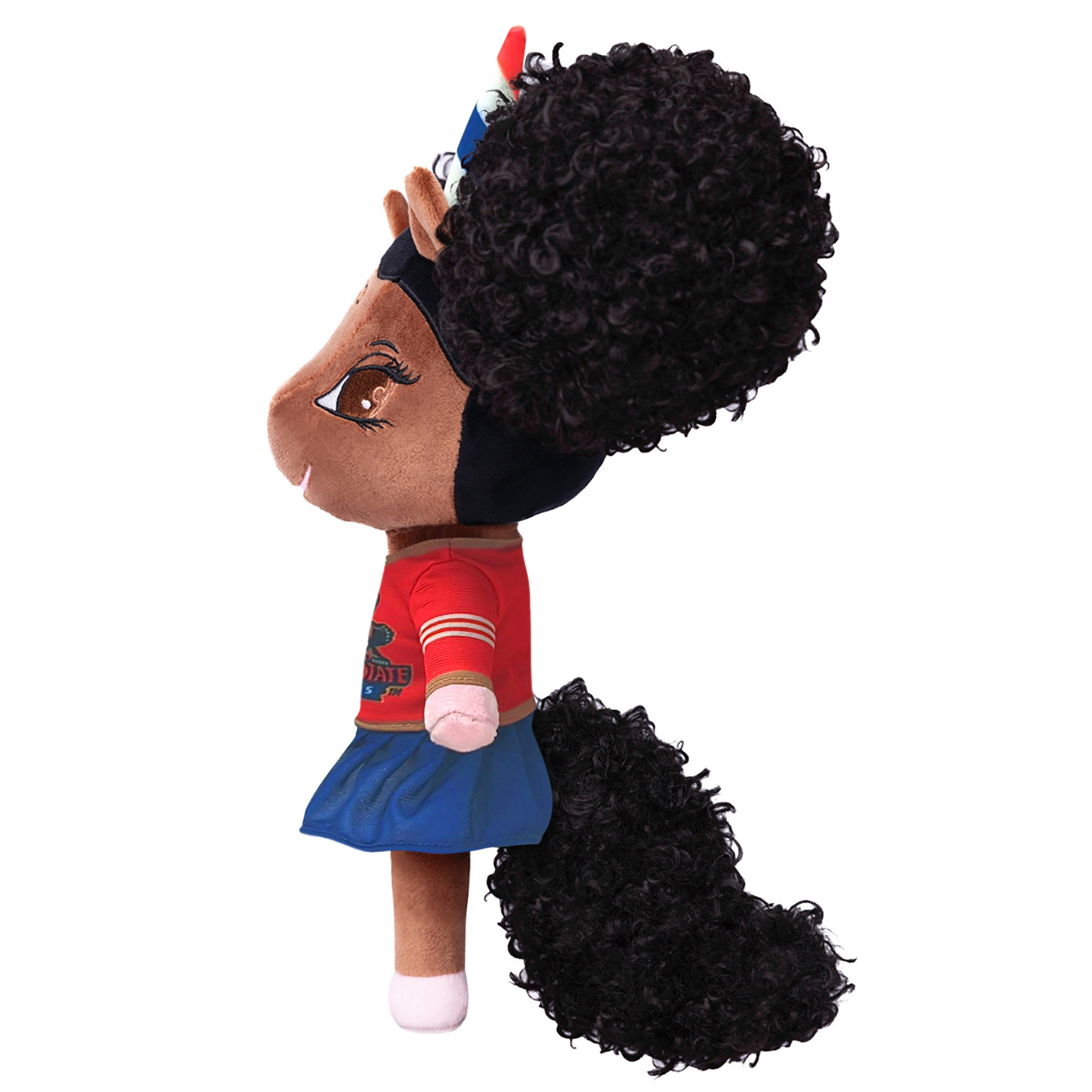 Morgan State University Unicorn Doll with Afro Puffs - 14 inch