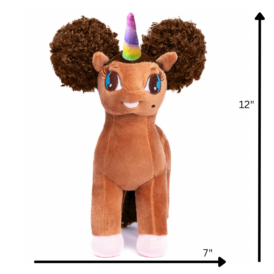 Jada, Unicorn Plush Toy with Afro Puffs - 12 inch
