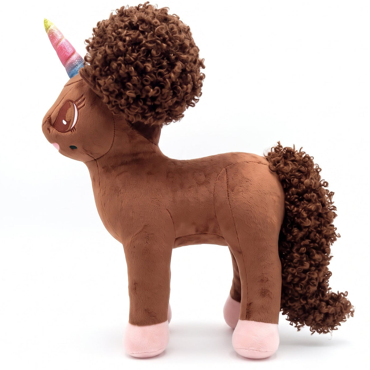 Monica, Giant Unicorn Plush Toy with Afro Puffs - 18 Inch