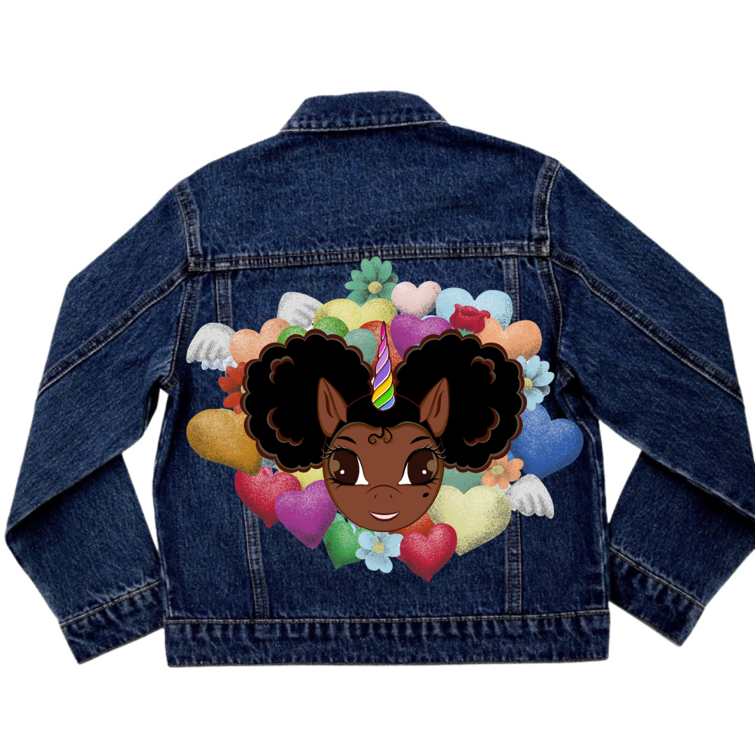 Chloe LOVE Logo Denim Jacket - Dark Stonewash