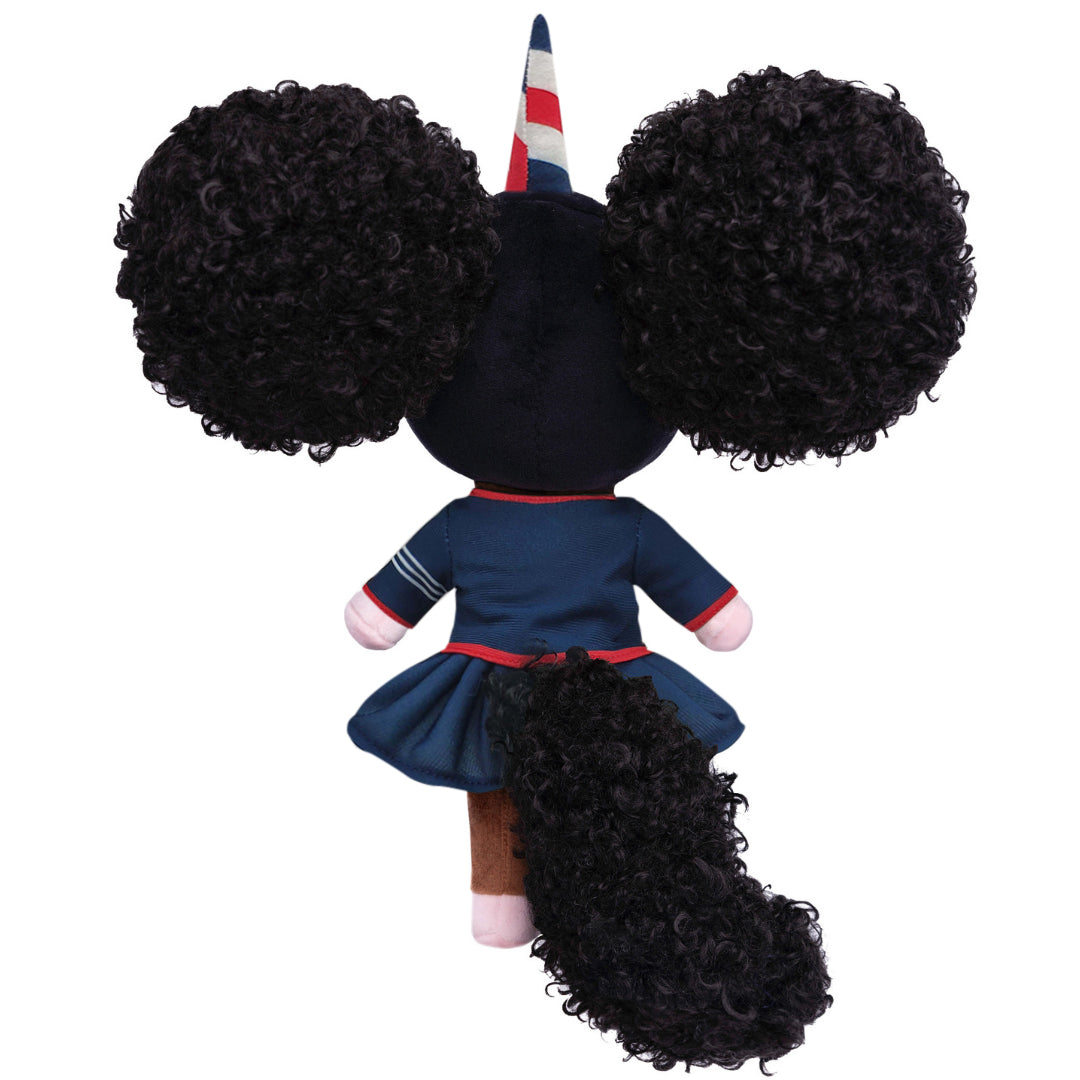 Howard University (Bison Logo) Unicorn Doll with Afro Puffs - 14 inch