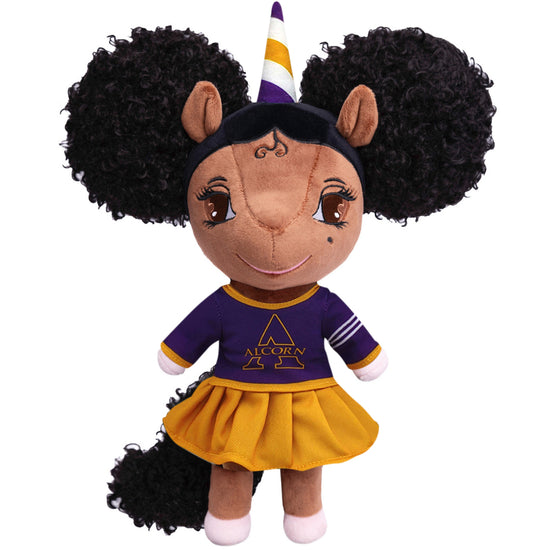 Alcorn State University Unicorn Doll with Afro Puffs - 14 inch
