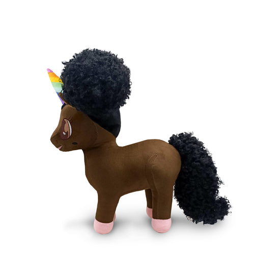 Raven, Unicorn Plush Toy with Afro Puffs - 15 inch