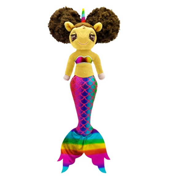Zoë, Mermaid Unicorn Doll with Afro Puffs  - 16 inch