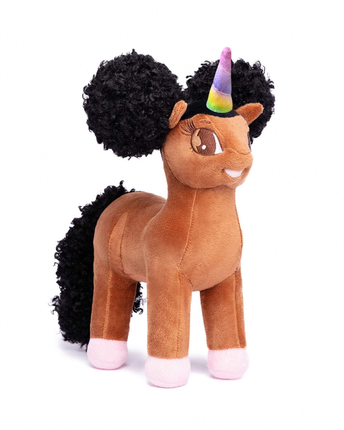 Tiffany, Unicorn Plush Toy with Afro Puffs - 12 inch