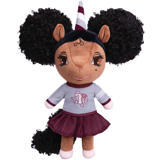 Texas Southern University Unicorn Doll with Afro Puffs  - 14 inch